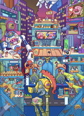 脑洞大侦探猪械帝国攻略分享-寻物三星通关技巧