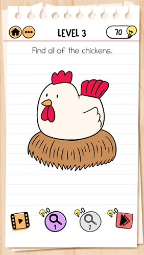 Brain-Test-2艾米丽第3关怎么过-找到所有的鸡通关攻略