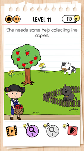 Brain-Test-2艾米丽第11关怎么过-收集苹果通关攻略