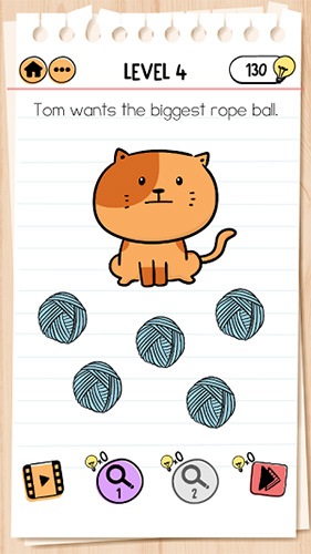 Brain-Test-2汤姆的冒险第4关怎么过-最大的绳球通关攻略