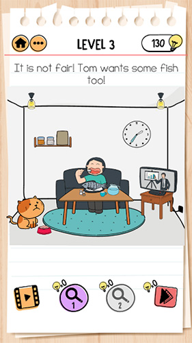 Brain-Test-2汤姆的冒险第3关怎么过-汤姆也想吃鱼攻略