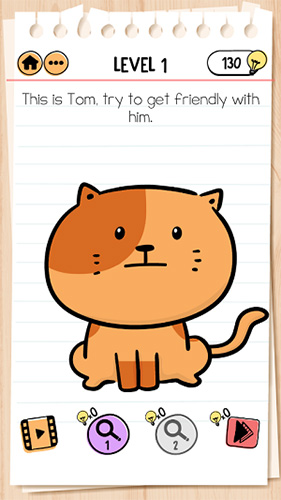 Brain-Test-2汤姆的冒险第1关怎么过-和汤姆友好相处攻略