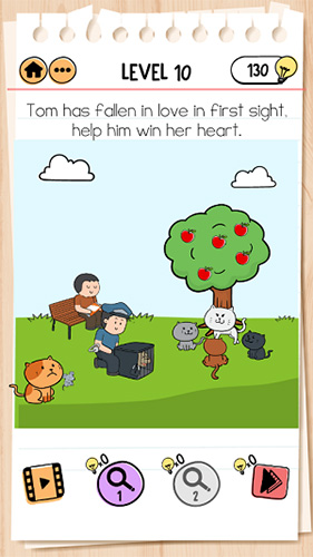Brain-Test-2汤姆的冒险第10关怎么过-一见钟情通关攻略