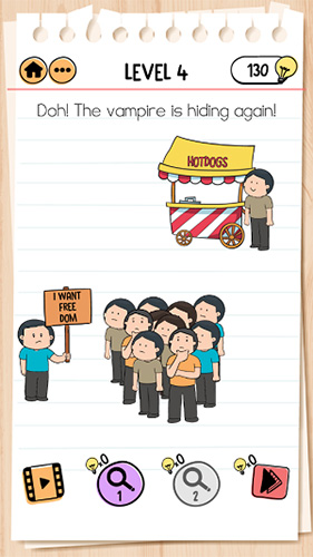 Brain-Test-2怪物和猎人乔第4关怎么过-躲在人群中攻略