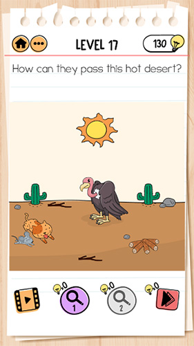 Brain-Test-2汤姆的冒险第17关怎么过-炎热的沙漠通关攻略