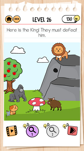 Brain-Test-2汤姆的冒险第26关怎么过-打败狮子国王攻略