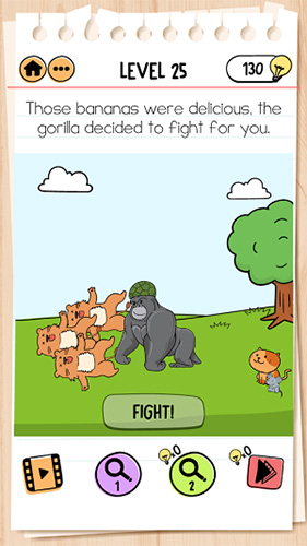 Brain-Test-2汤姆的冒险第25关怎么过-赢得战斗通关攻略