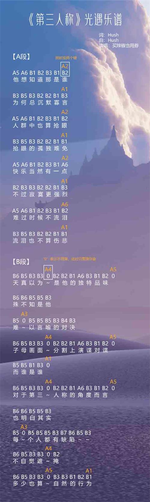 光遇第三人称乐谱推荐-竖琴钢琴数字简谱分享